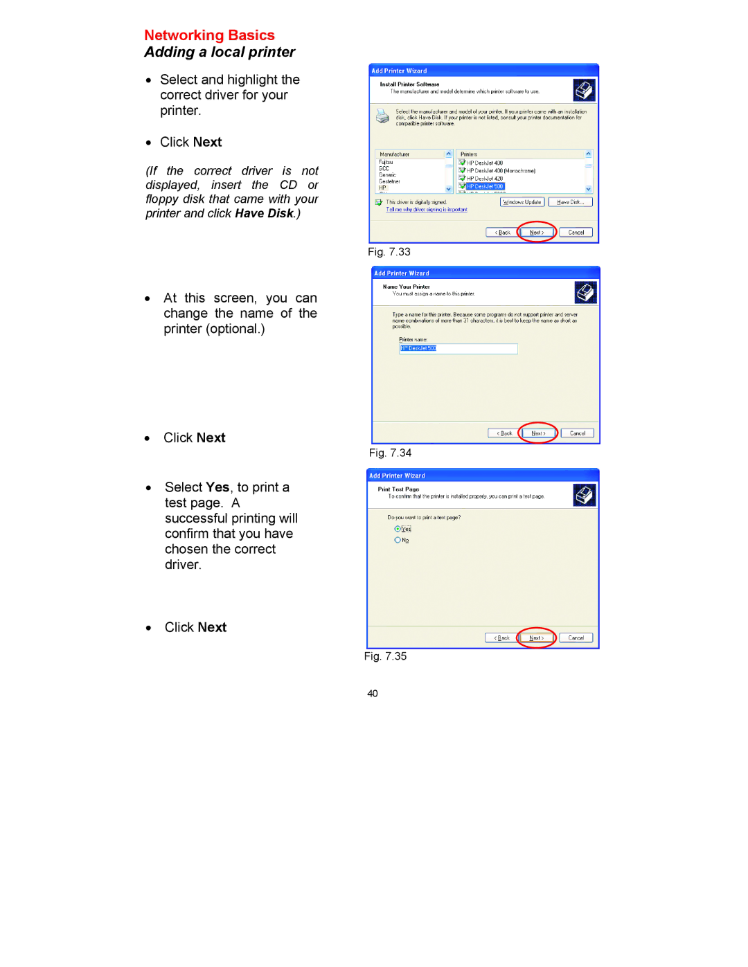 D-Link DWL-520 manual Adding a local printer 