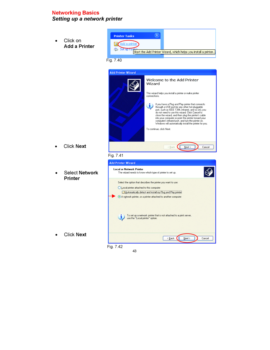 D-Link DWL-520 manual Setting up a network printer, Add a Printer 