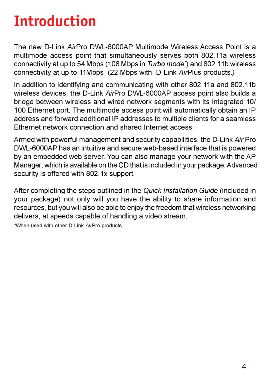 D-Link DWL-6000AP manual Introduction 