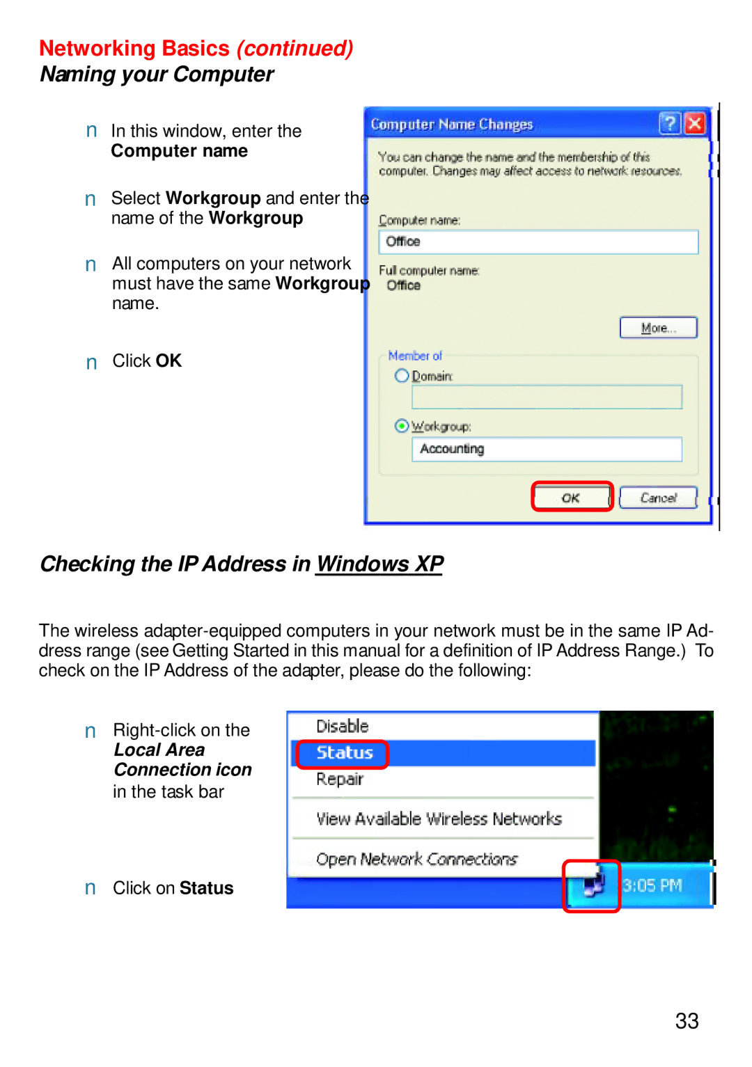 D-Link DWL-610 manual Checking the IP Address in Windows XP 