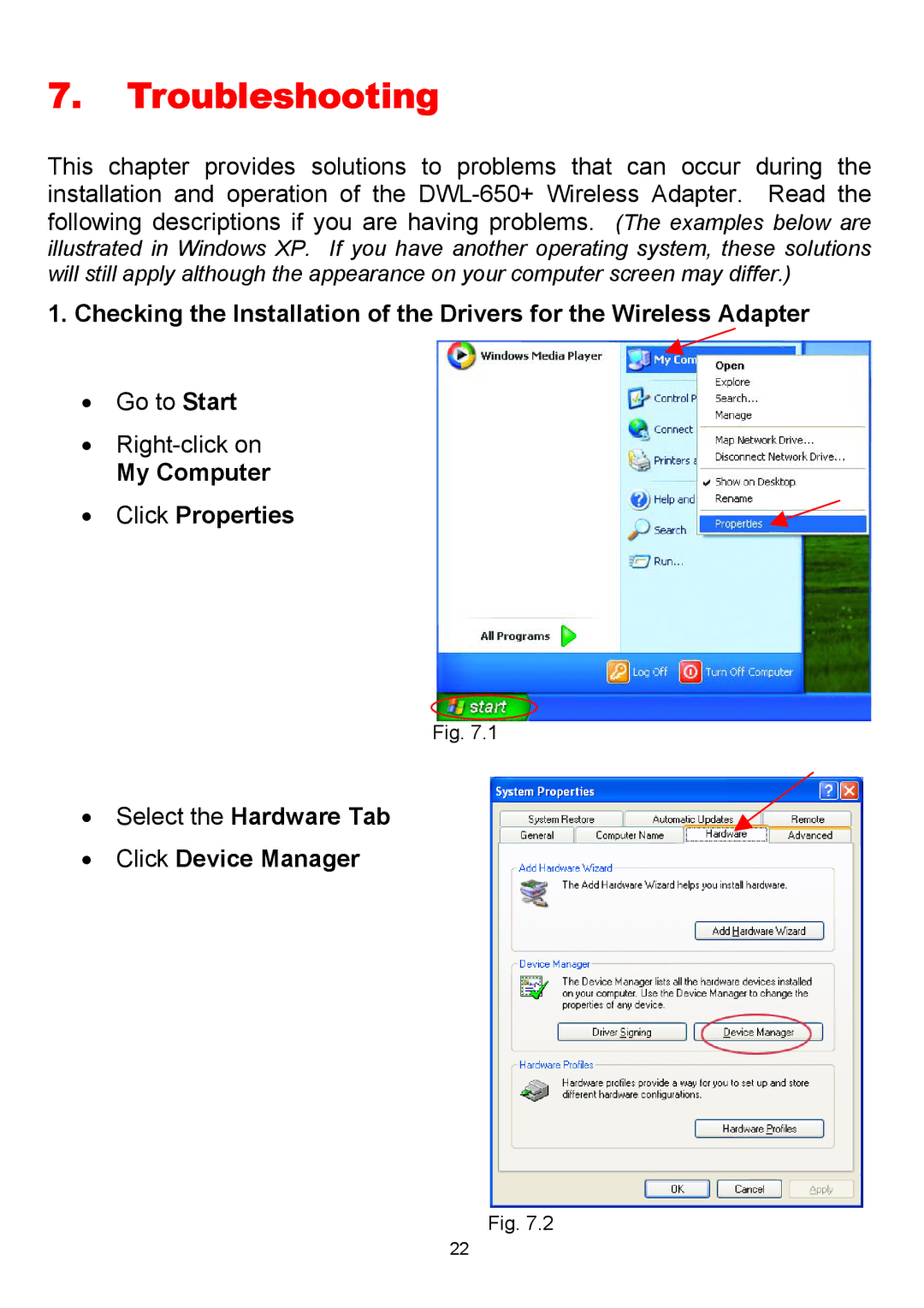 D-Link DWL-650+ manual Troubleshooting 