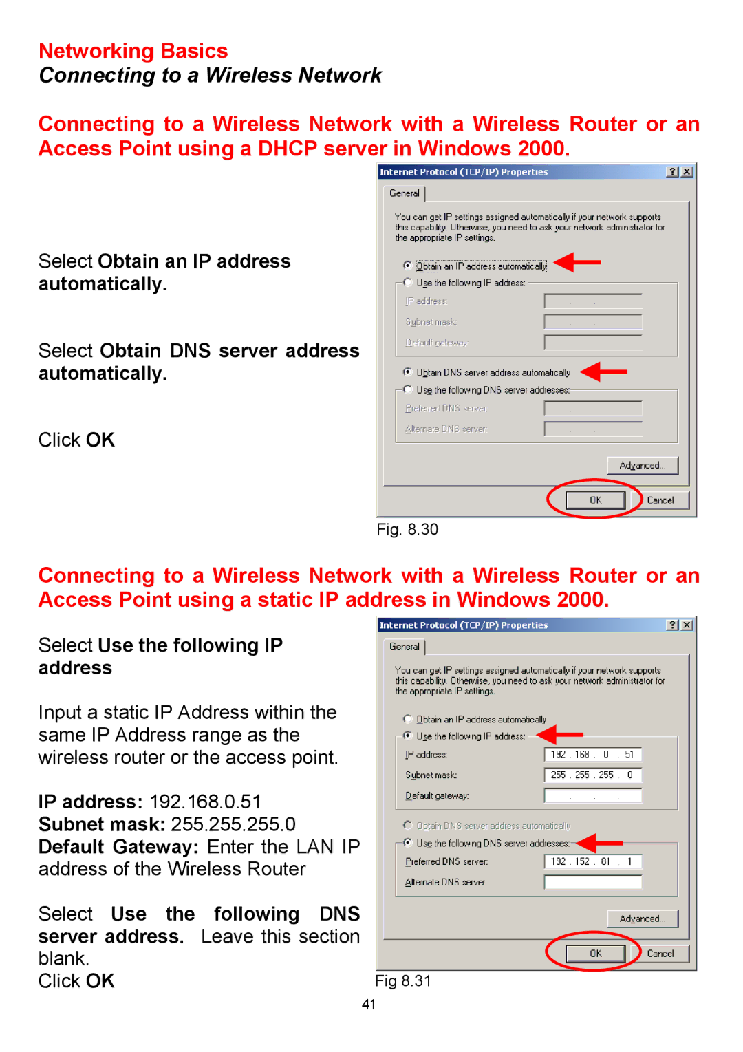 D-Link DWL-650+ manual Select Use the following IP address 