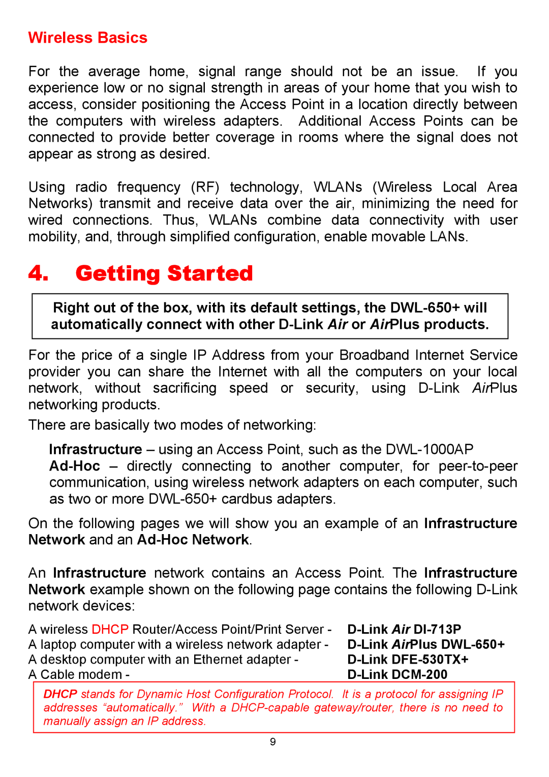 D-Link DWL-650+ manual Getting Started 