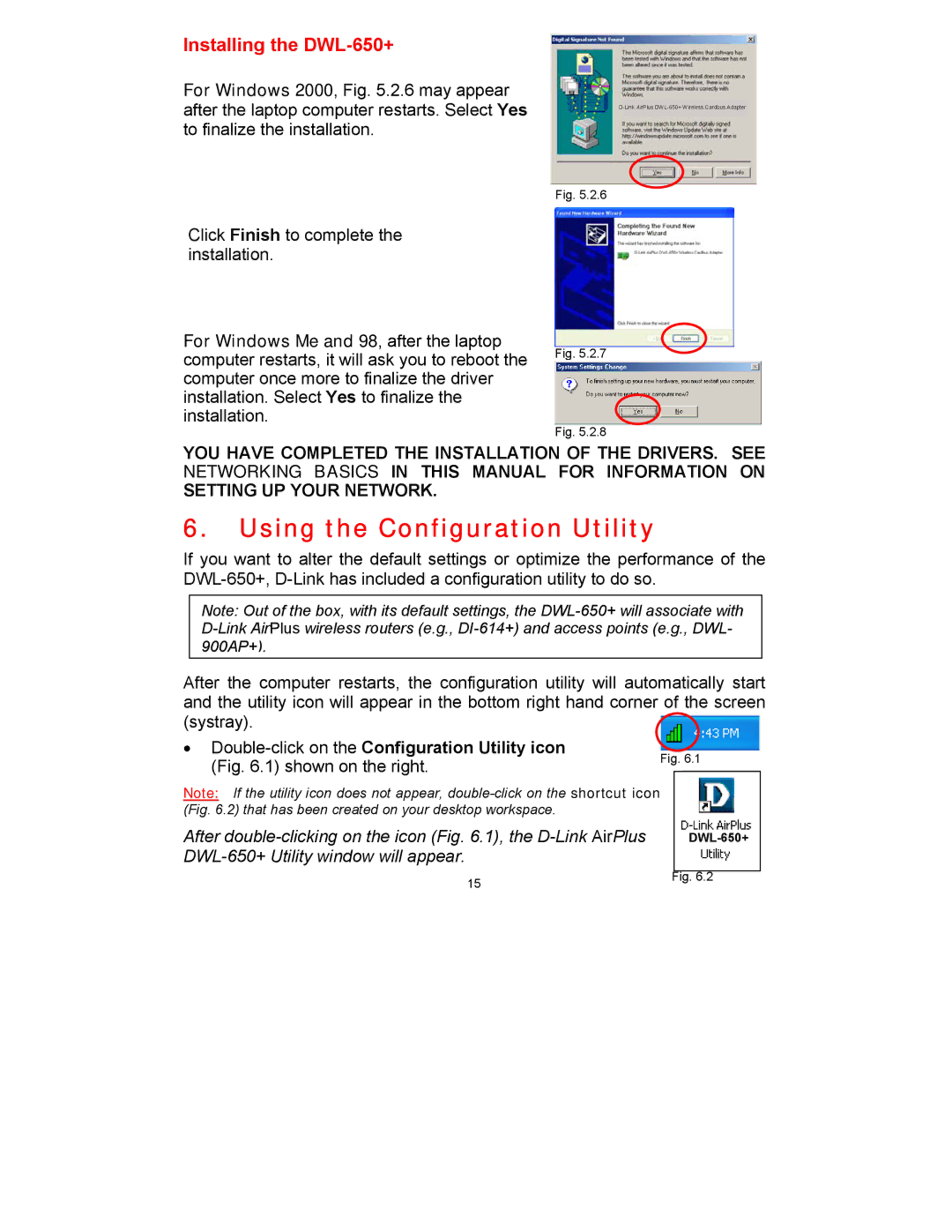 D-Link DWL-650 manual Using the Configuration Utility, Double-click on the Configuration Utility icon 