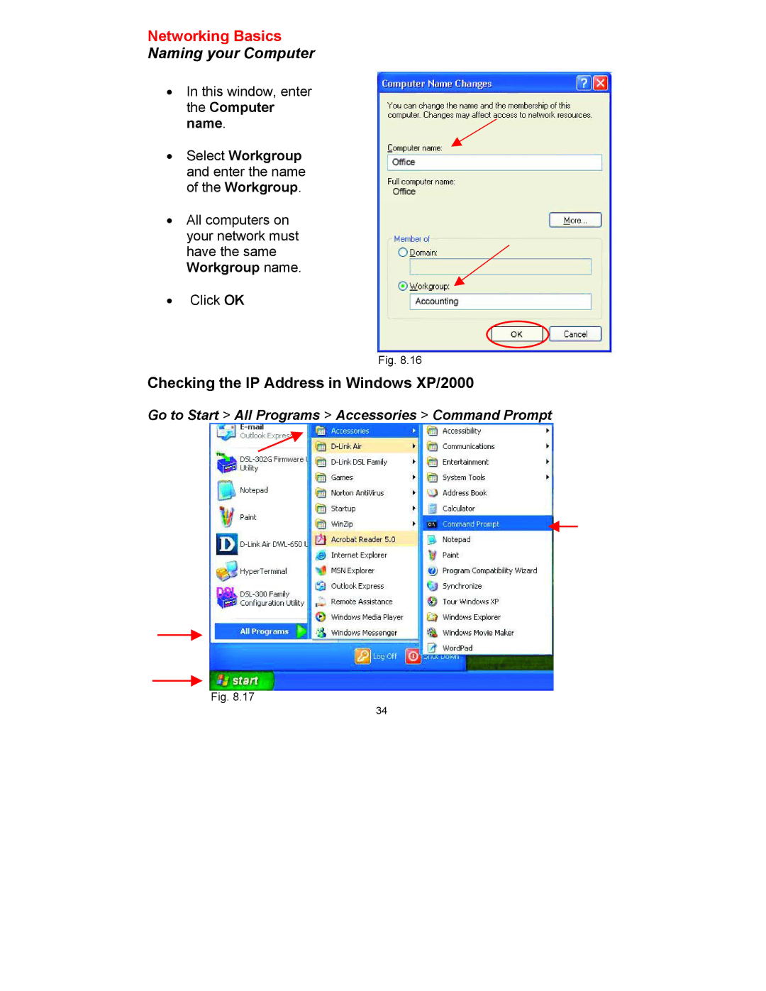 D-Link DWL-650 manual Name Select Workgroup and enter the name of the Workgroup 