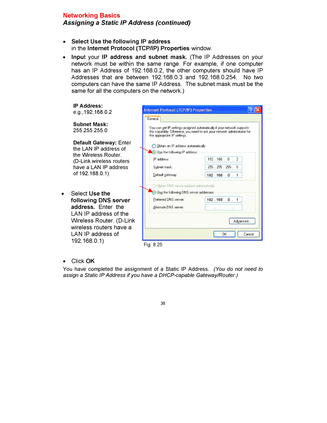 D-Link DWL-650 manual IP Address 