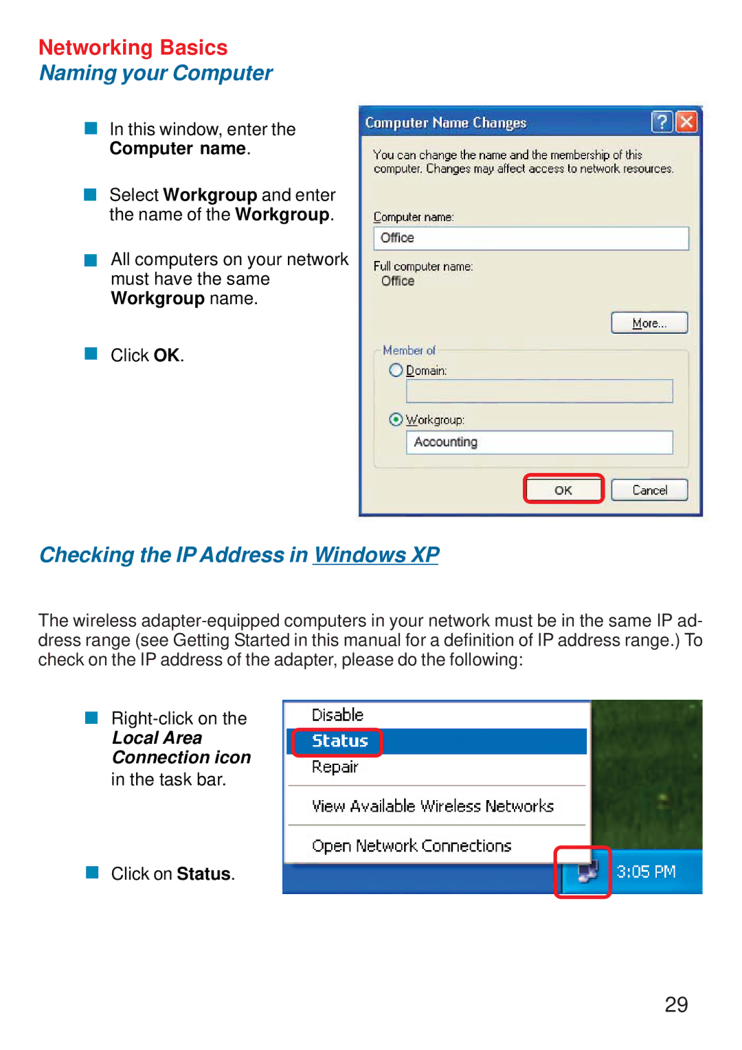 D-Link DWL-700AP manual Checking the IP Address in Windows XP 