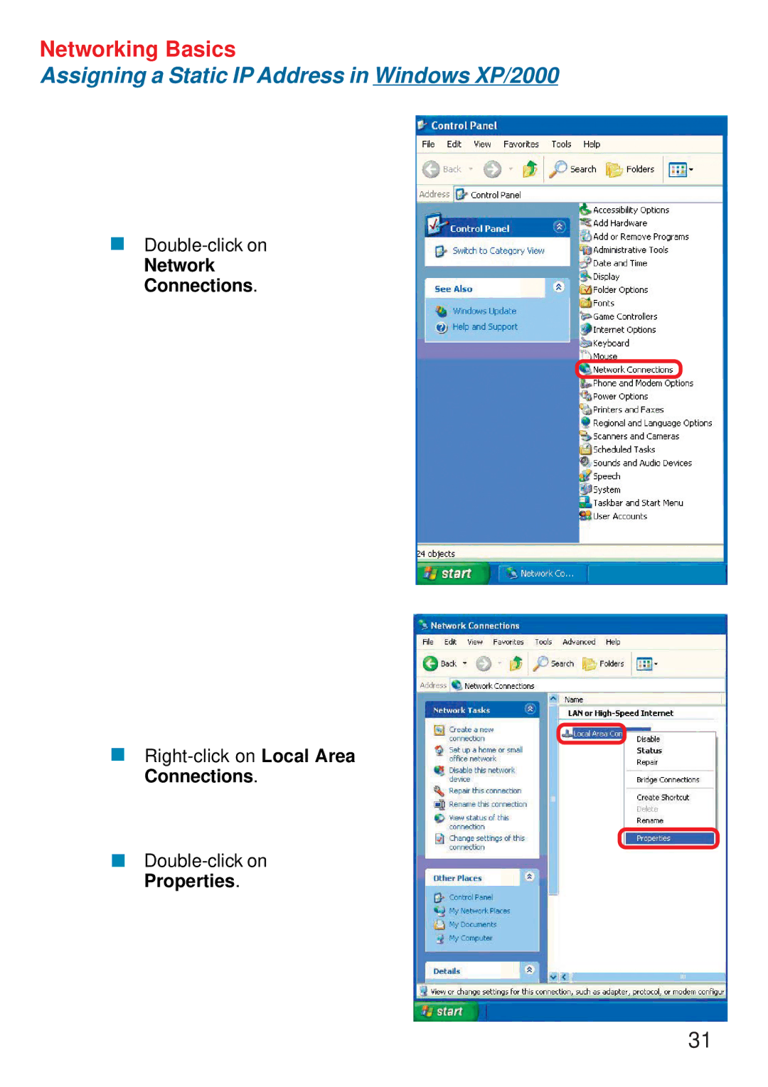 D-Link DWL-700AP manual Network Connections 