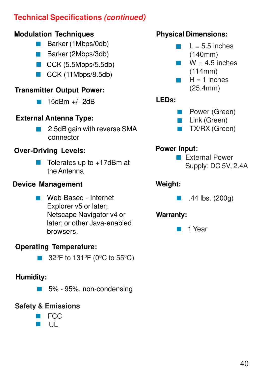 D-Link DWL-700AP manual Technical Specifications 