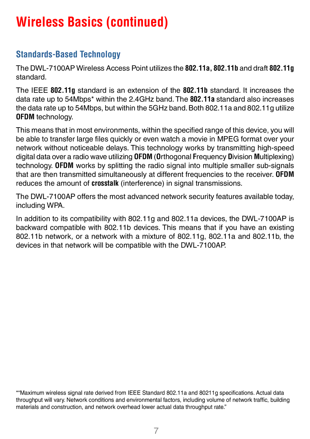 D-Link DWL-7100AP manual Wireless Basics, Standards-Based Technology 