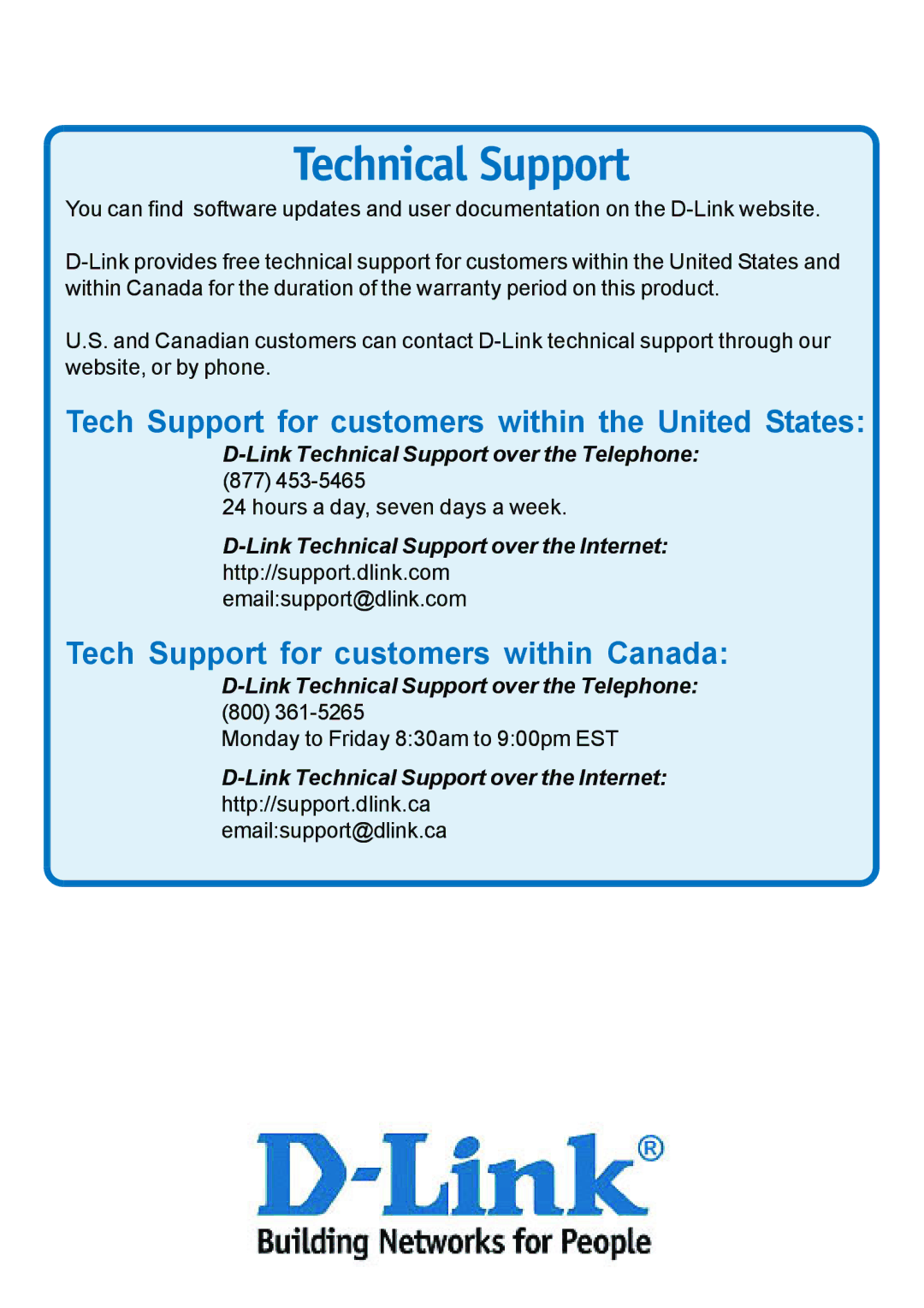 D-Link DWL-810+ manual Technical Support 