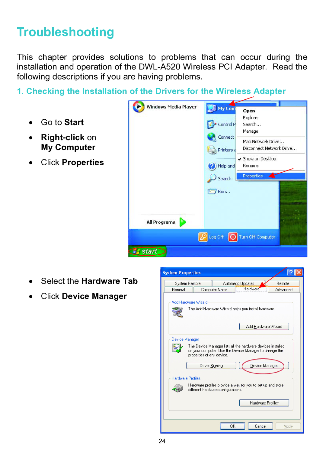 D-Link DWL-A520 manual Troubleshooting 