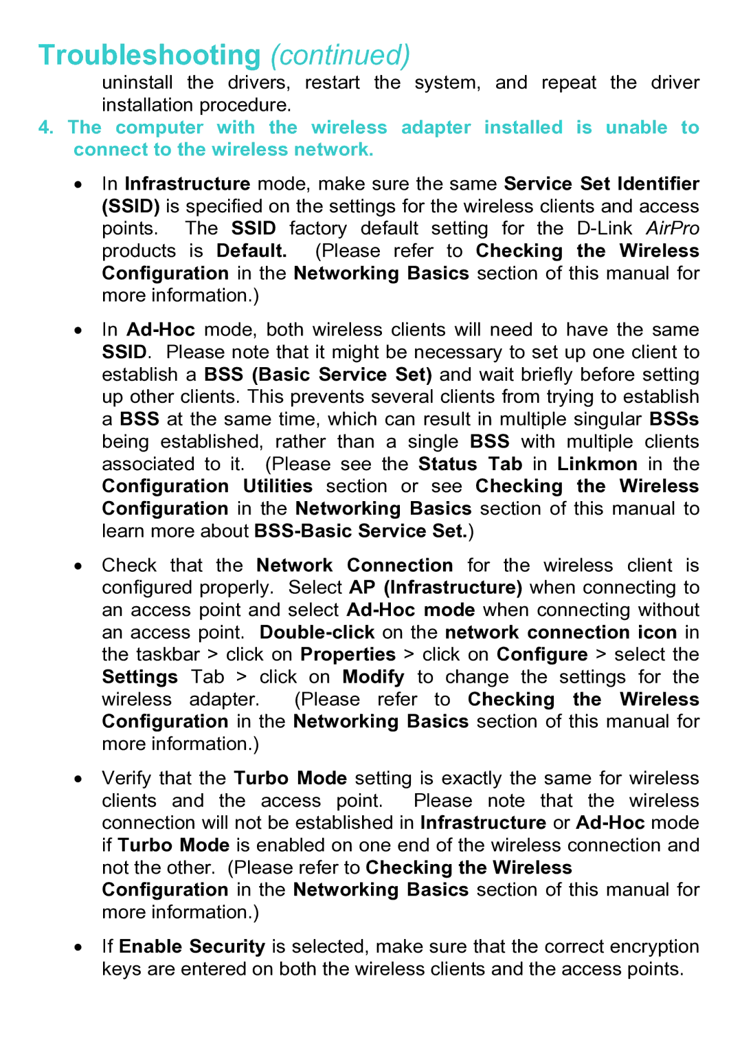 D-Link DWL-A520 manual Troubleshooting 