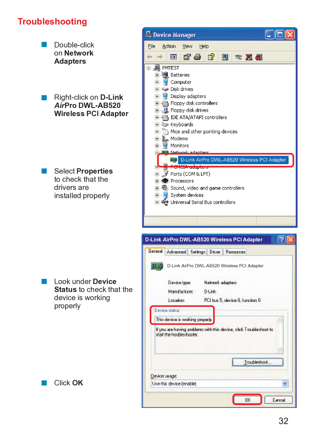 D-Link dwl-ab520 manual Troubleshooting 