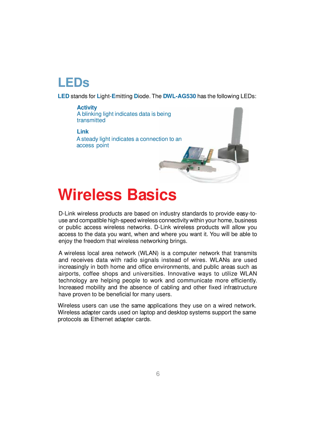 D-Link DWL-AG530 manual Wireless Basics, Activity, Link 