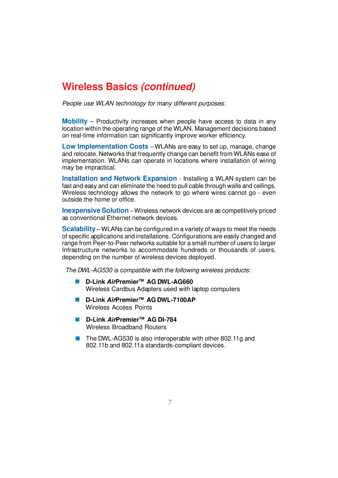 D-Link DWL-AG530 manual Wireless Basics, „ D-Link AirPremierTM AG DWL-AG660 