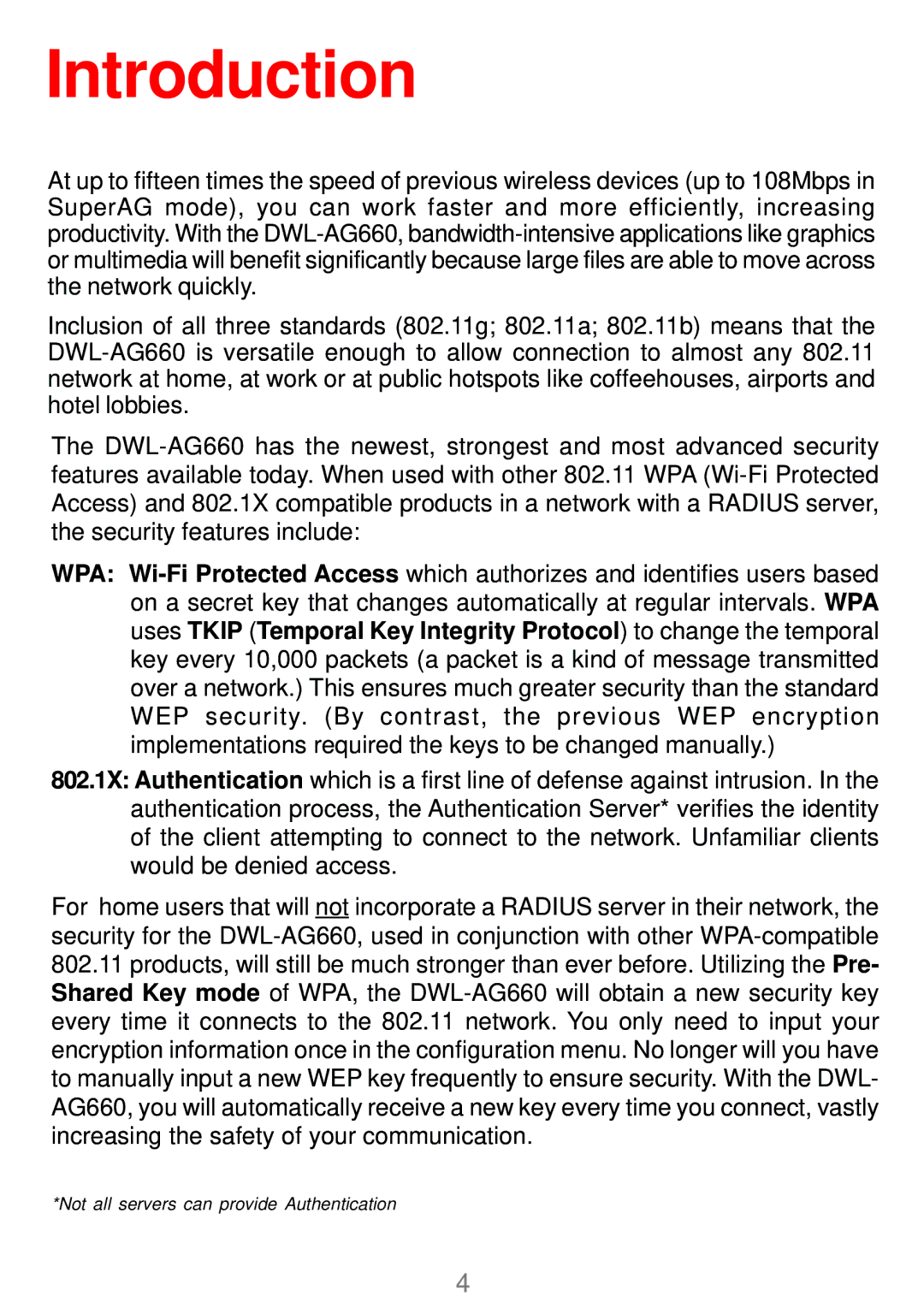 D-Link DWL-AG660 manual Introduction 