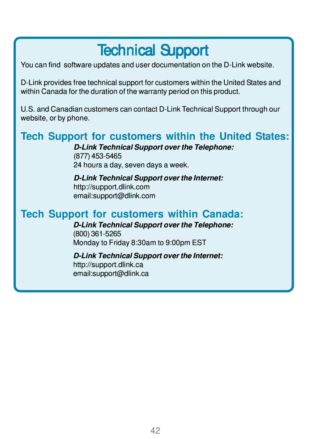 D-Link DWL-AG660 manual Technical Support 