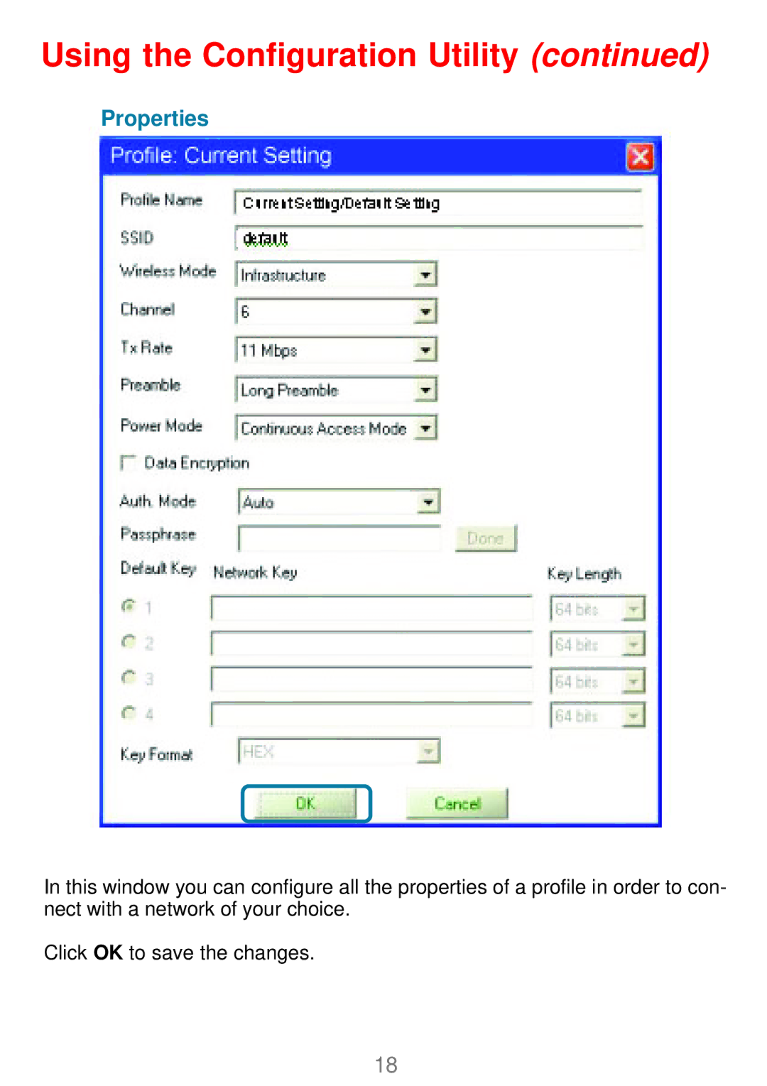 D-Link DWL-G120 manual Properties 