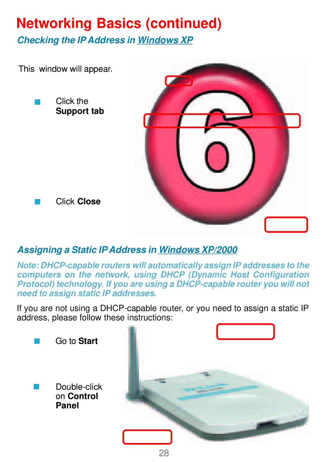 D-Link DWL-G120 manual Assigning a Static IP Address in Windows XP/2000 