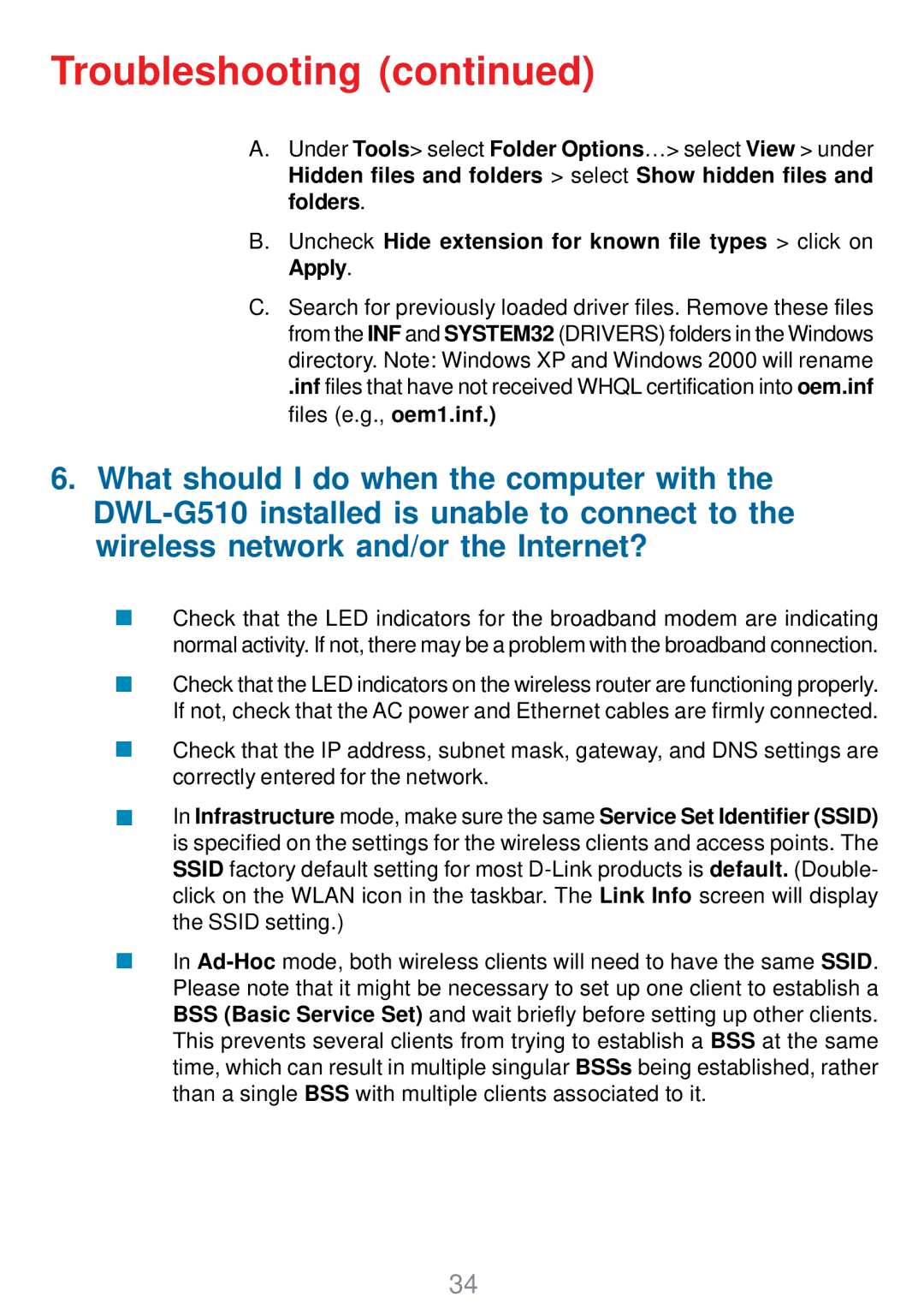 D-Link DWL-G510 manual Uncheck Hide extension for known file types click on Apply 