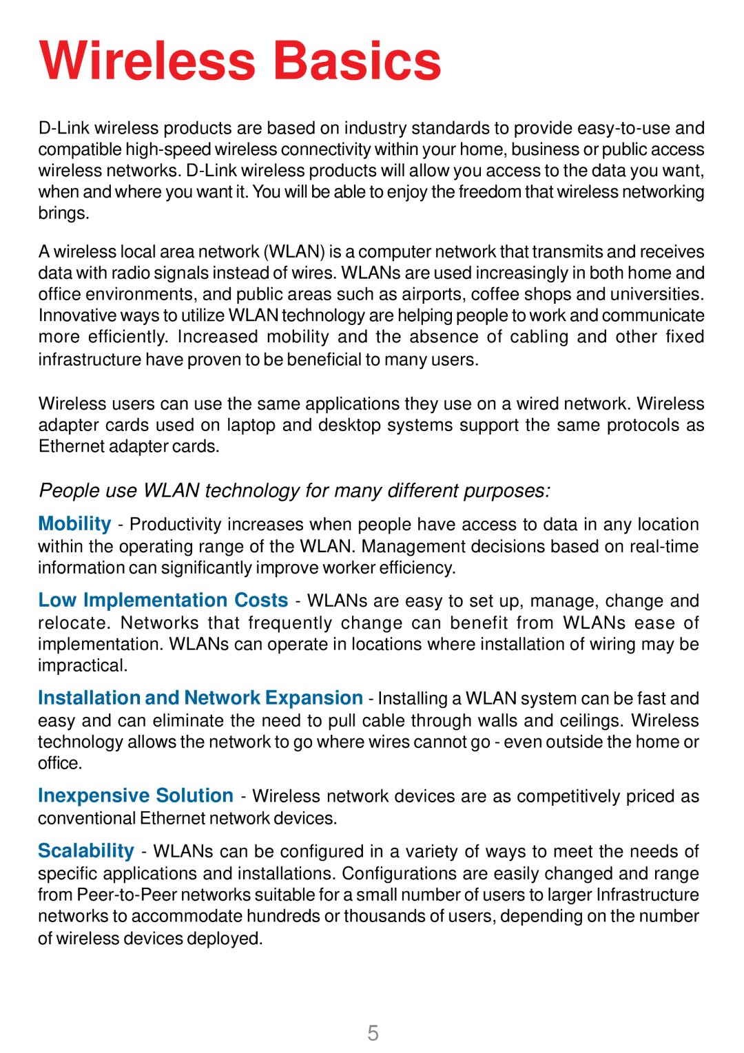 D-Link DWL-G510 manual Wireless Basics, People use Wlan technology for many different purposes 