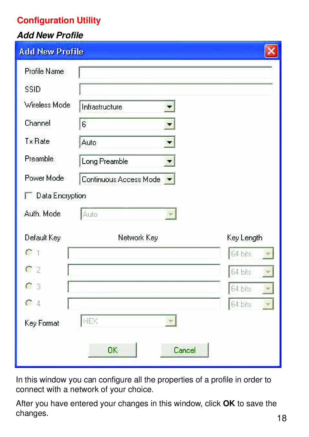 D-Link DWL-G520+ manual Add New Profile 