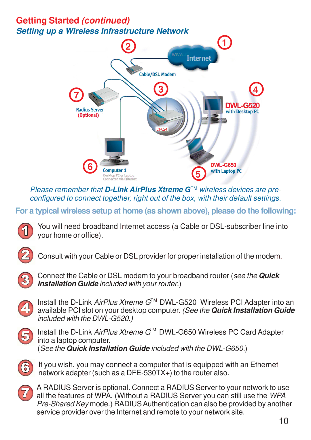 D-Link DWL-G520 manual Getting Started 