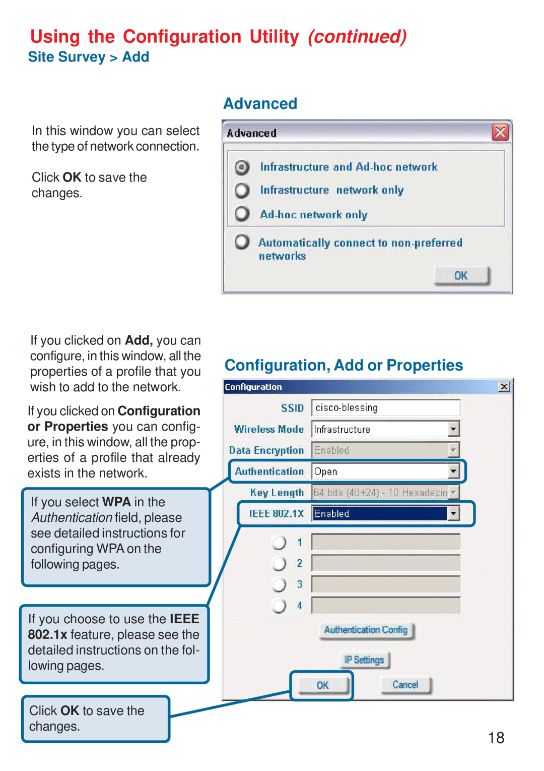 D-Link DWL-G520 manual Advanced, Site Survey Add 