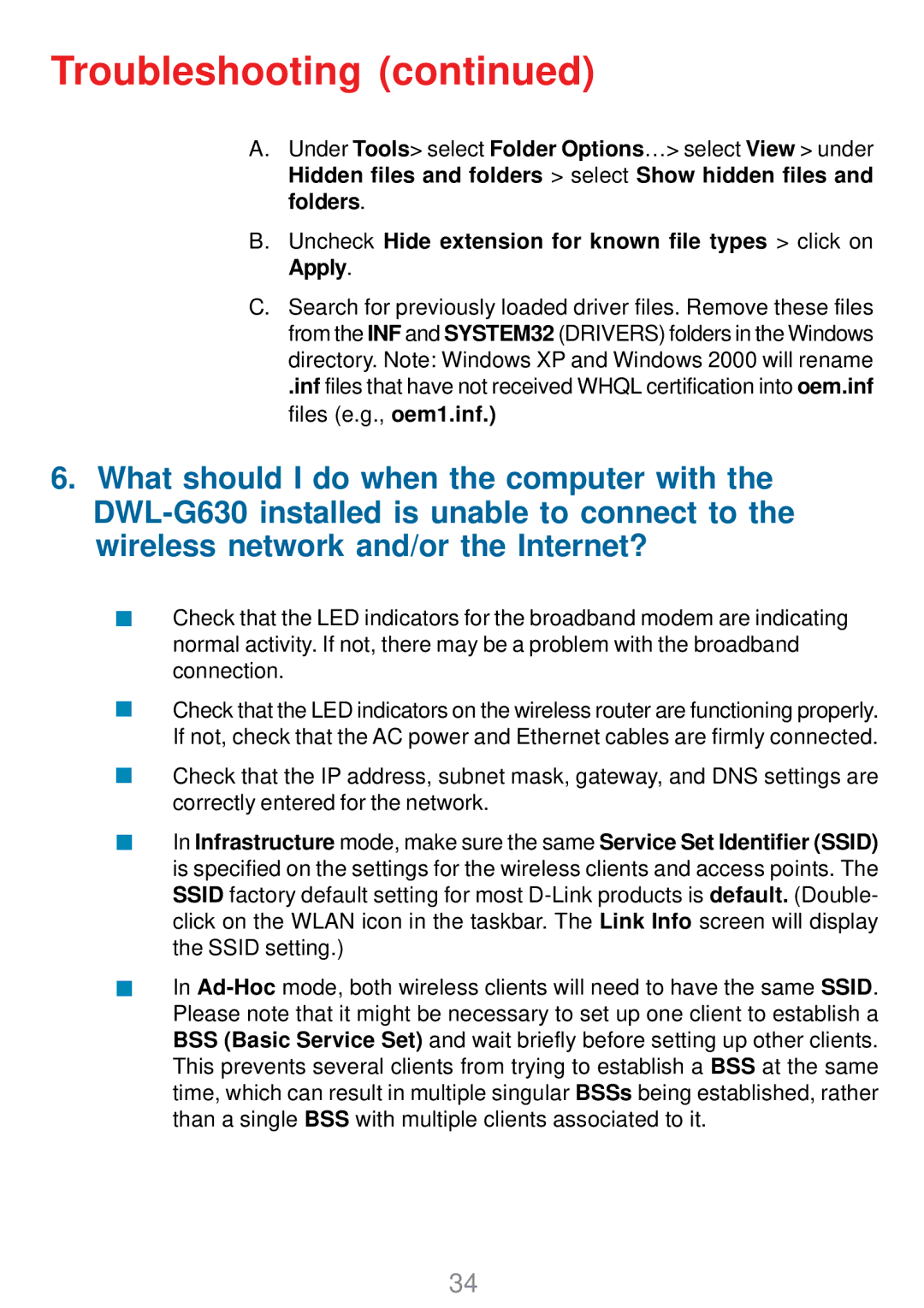 D-Link DWL-G630 manual Uncheck Hide extension for known file types click on Apply 