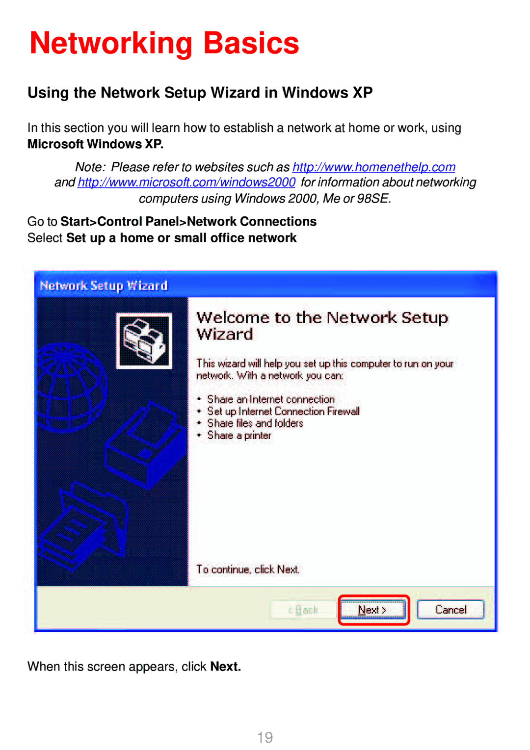 D-Link DWL-G700AP manual Networking Basics, Microsoft Windows XP 