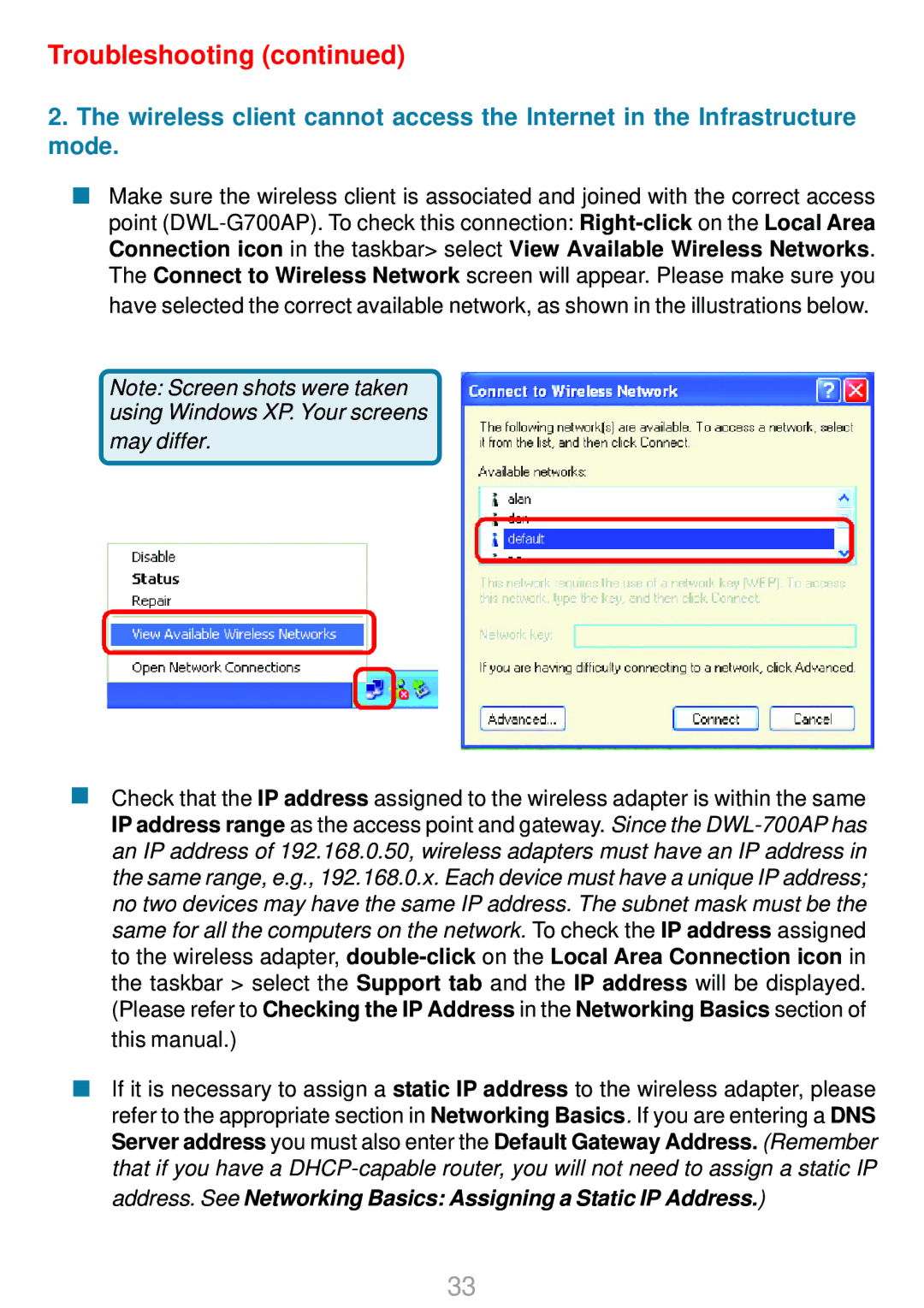 D-Link DWL-G700AP manual Troubleshooting 