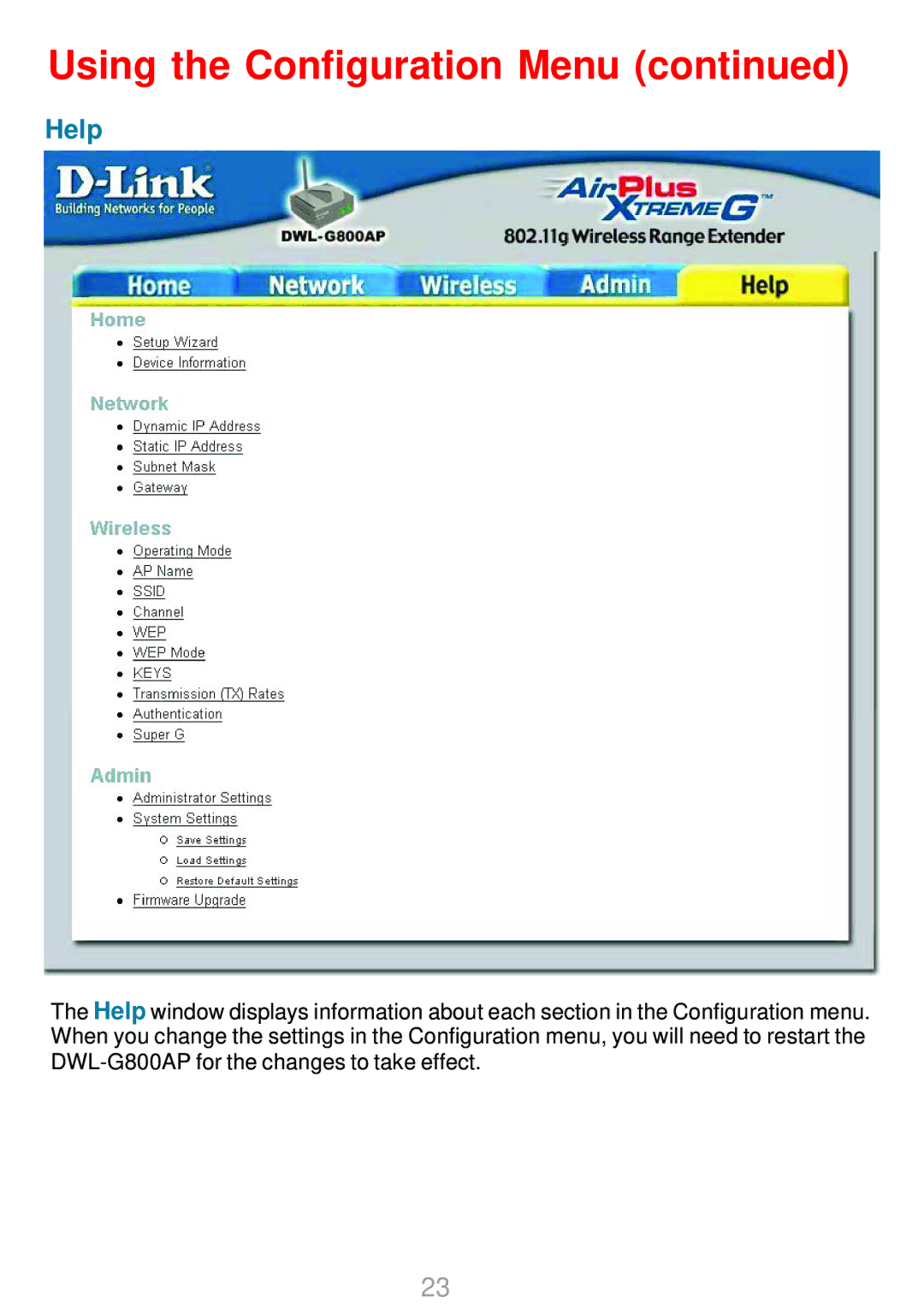 D-Link DWL-G800AP manual Help 