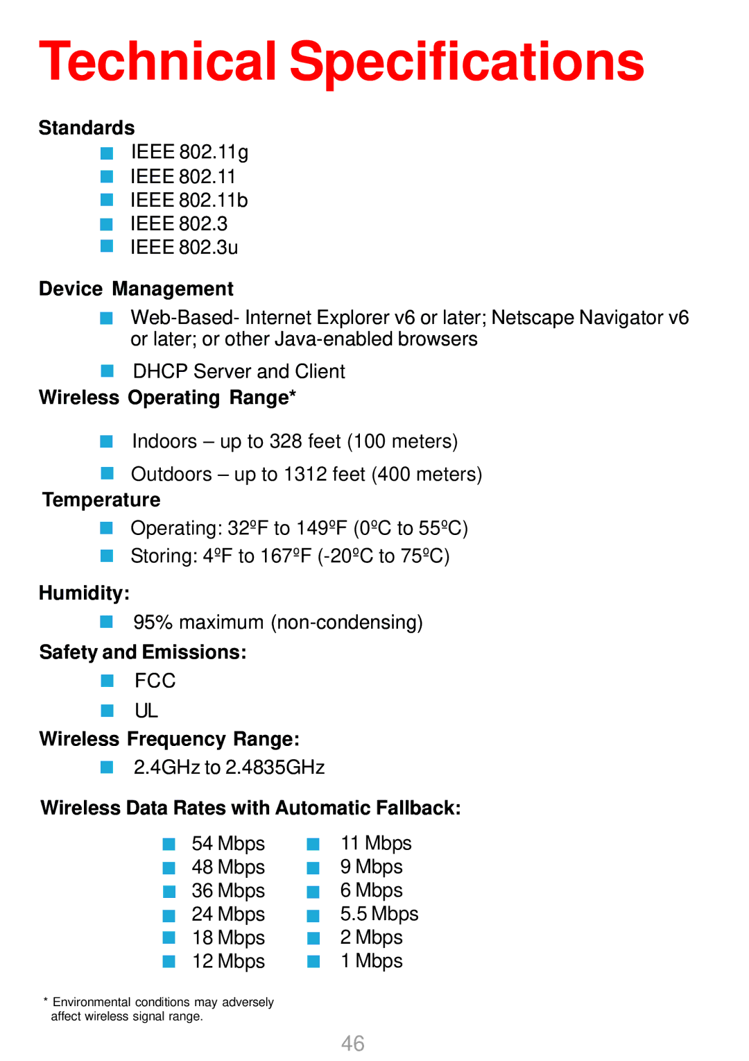 D-Link DWL-G800AP manual Technical Specifications, Device Management 