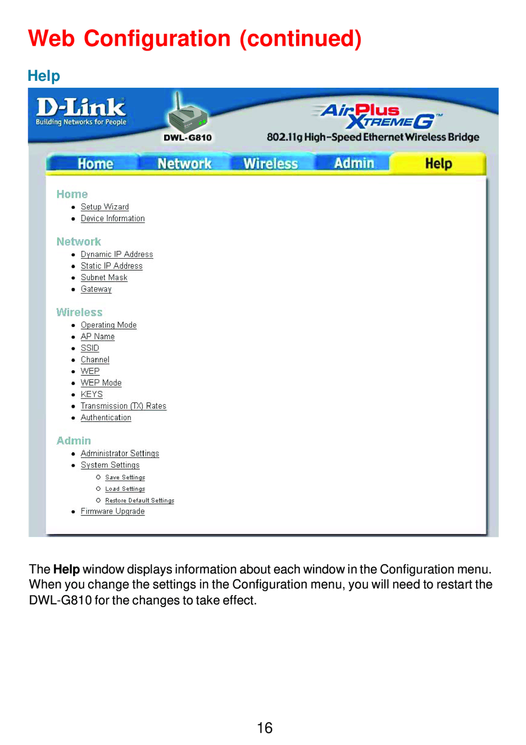 D-Link DWL-G810 manual Help 
