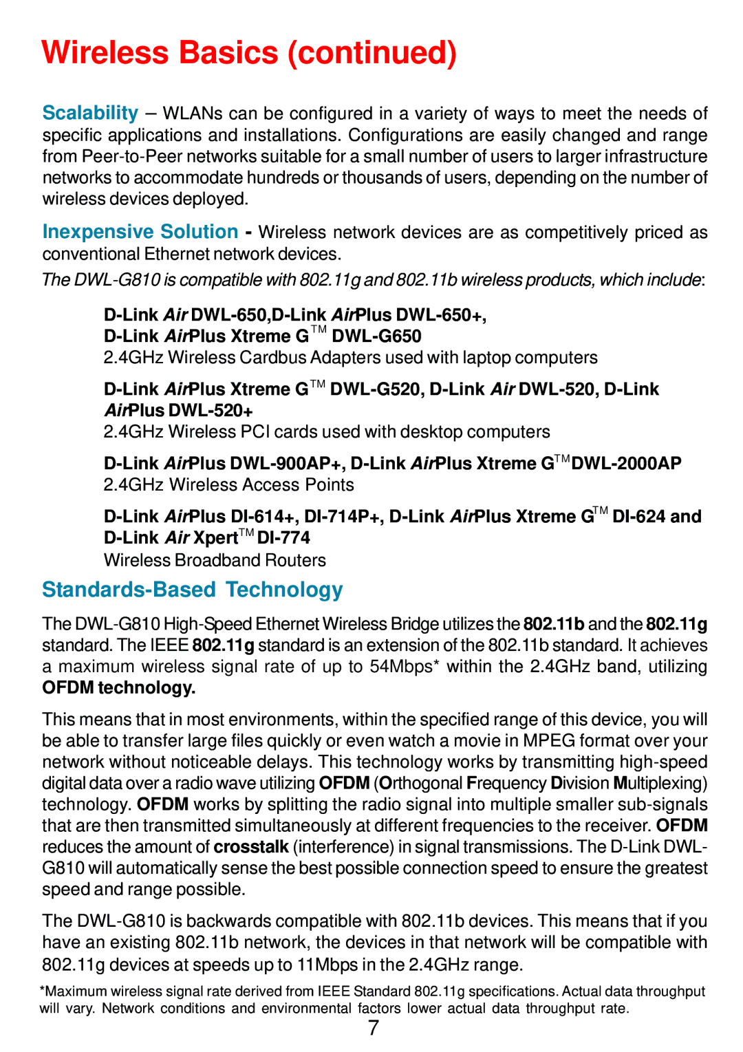 D-Link DWL-G810 manual Wireless Basics, Ofdm technology 