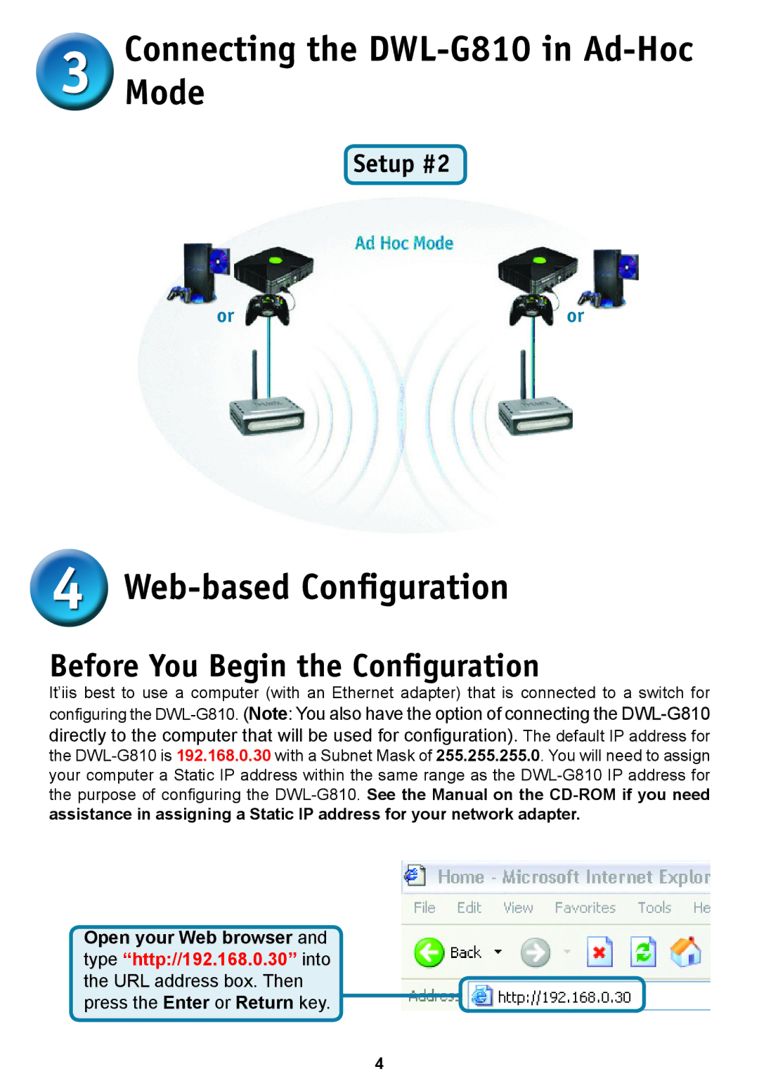 D-Link DWL-G810D-Link warranty Before You Begin the Conﬁguration, Setup #2 