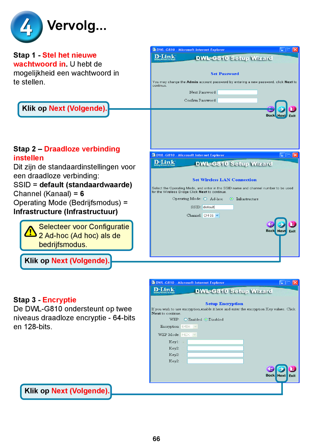 D-Link DWL-G810D-Link warranty Ssid = default standaardwaarde Channel Kanaal = 