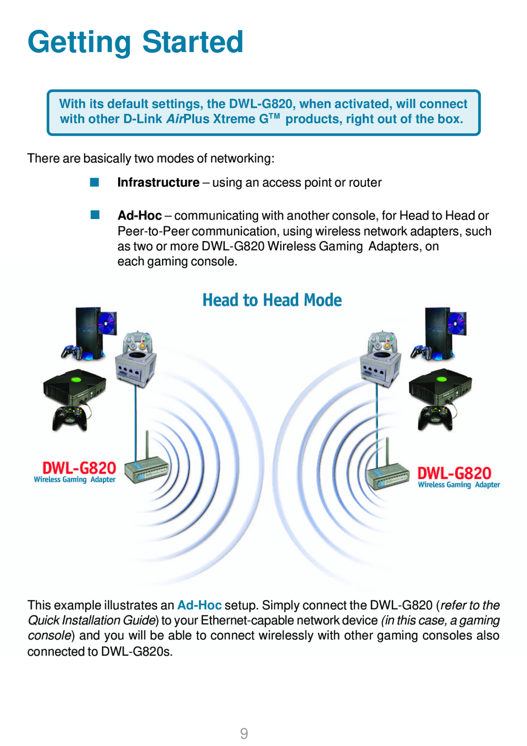 D-Link DWL-G820 manual Getting Started 