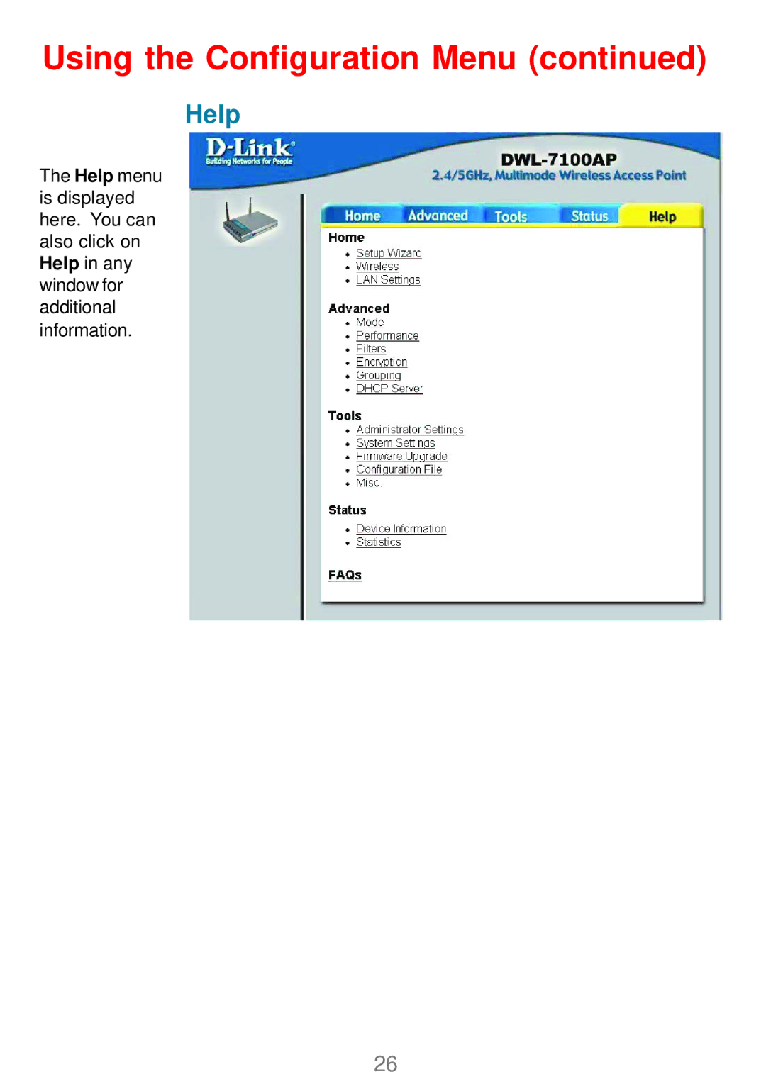 D-Link DWL_7100 manual Help 