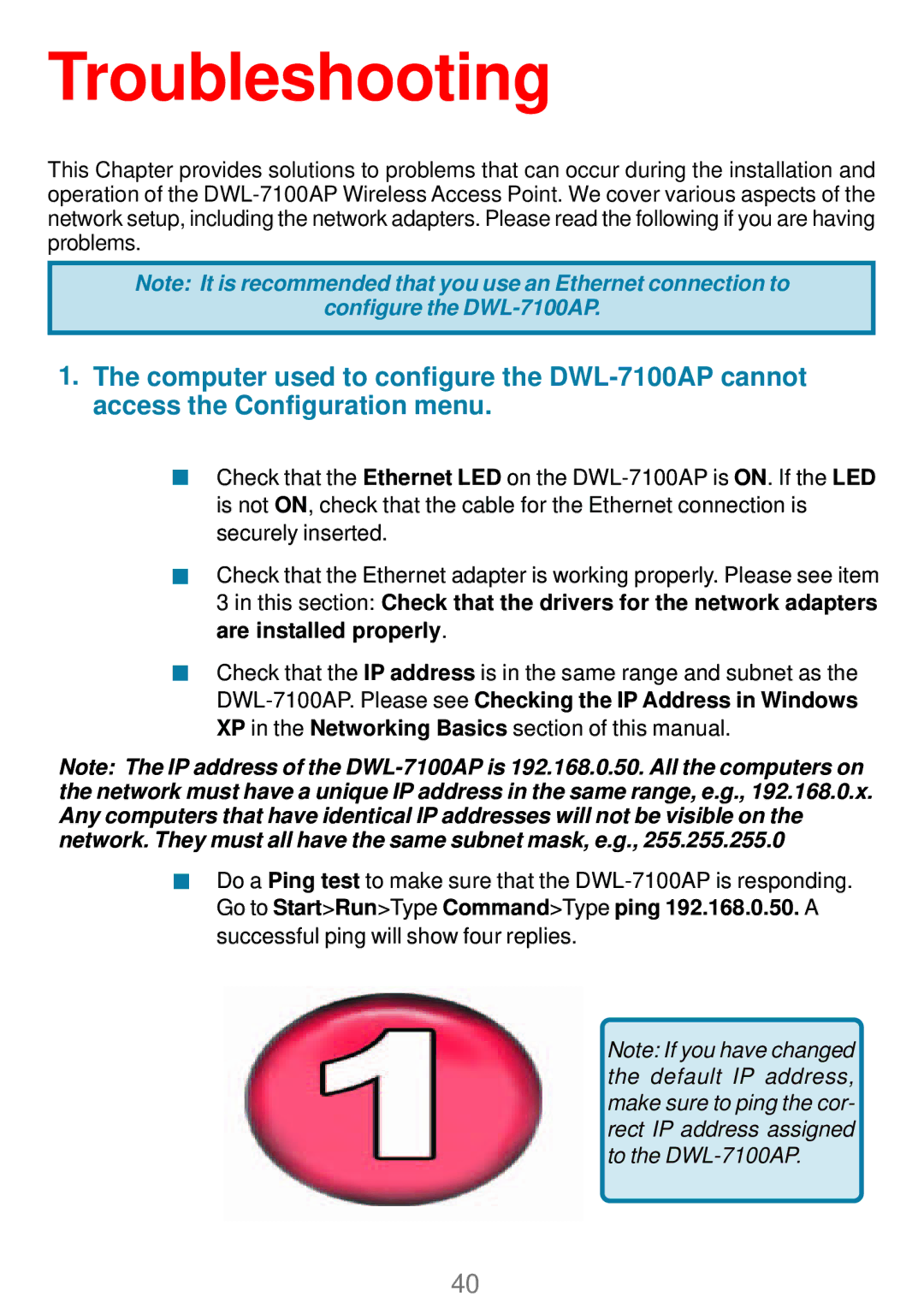 D-Link DWL_7100 manual Troubleshooting 