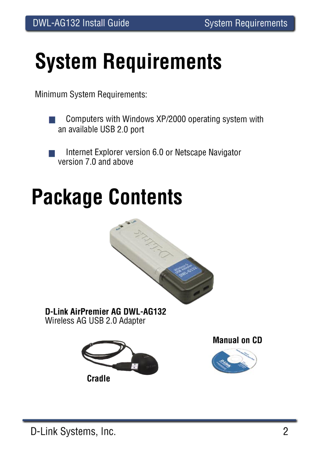 D-Link DWLAG700AP manual System Requirements 