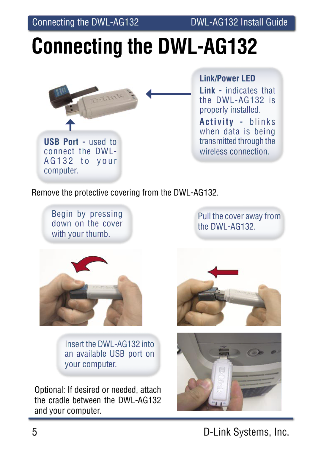 D-Link DWLAG700AP manual Connecting the DWL-AG132 