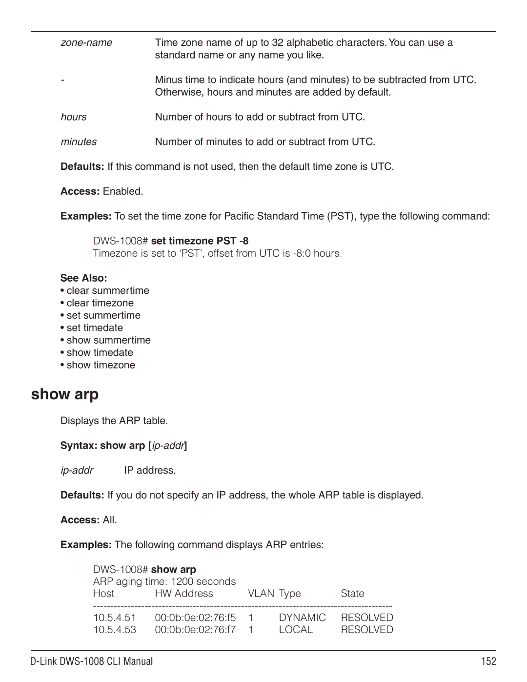 D-Link dws-1008 manual Dynamic Resolved, Local Resolved, 152 