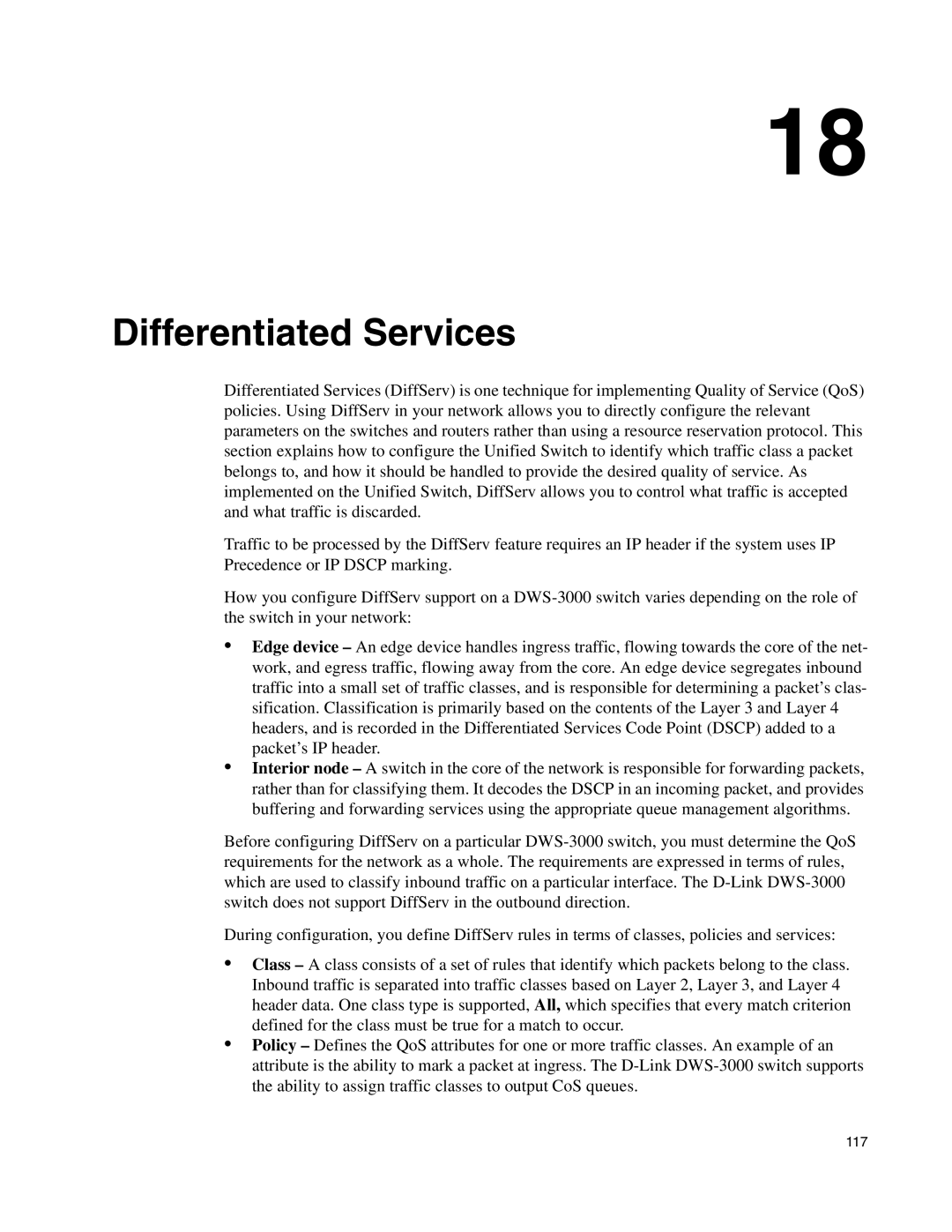 D-Link DWS-3000 manual Differentiated Services 