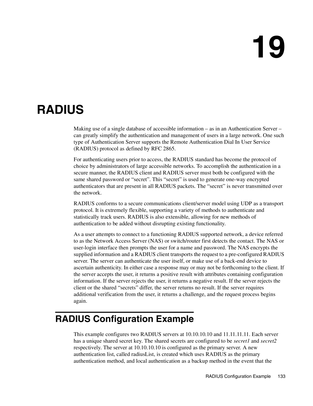 D-Link DWS-3000 manual Radius Configuration Example 