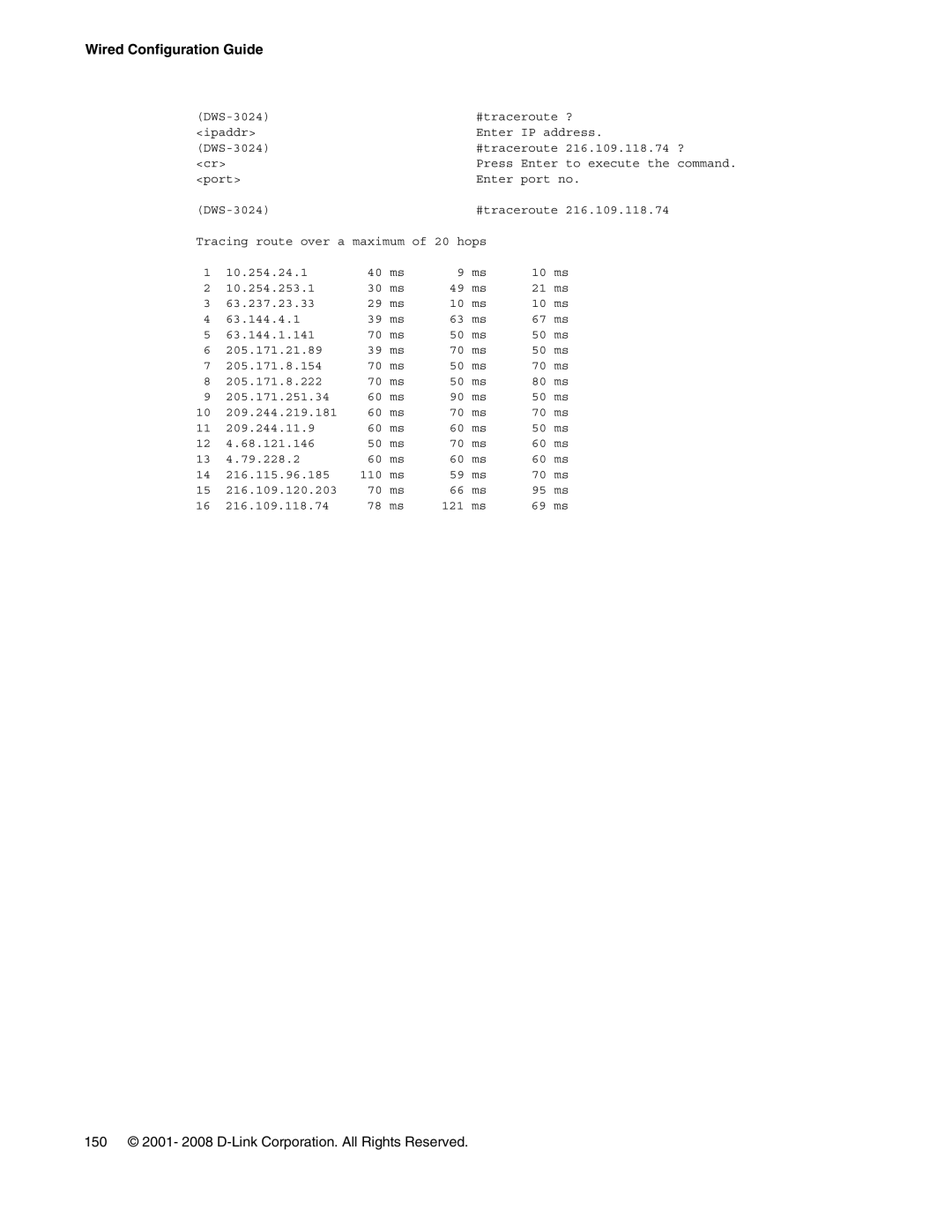 D-Link DWS-3000 manual 150 2001- 2008 D-Link Corporation. All Rights Reserved 