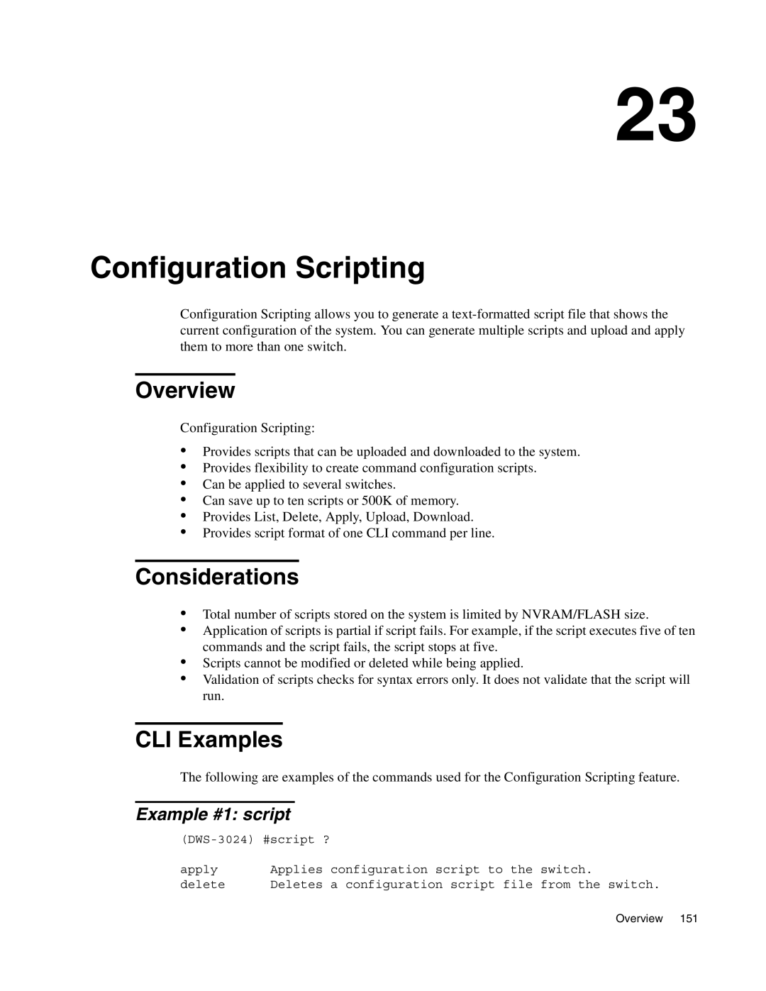 D-Link DWS-3000 manual Configuration Scripting, Considerations, Example #1 script 