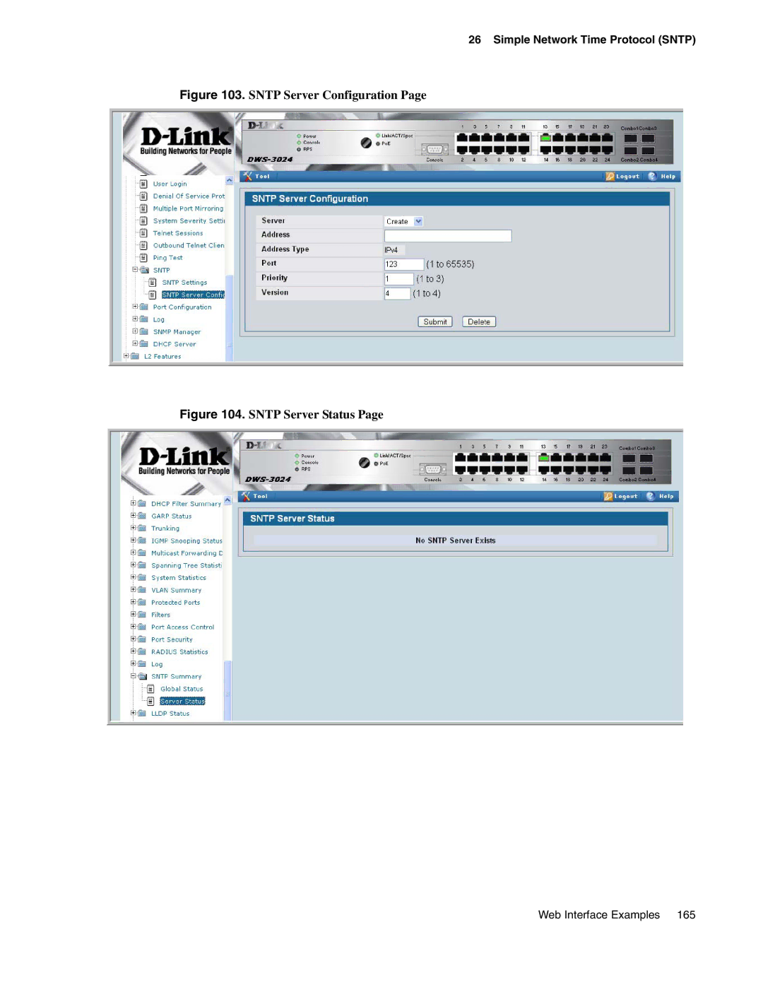 D-Link DWS-3000 manual Sntp Server Configuration 