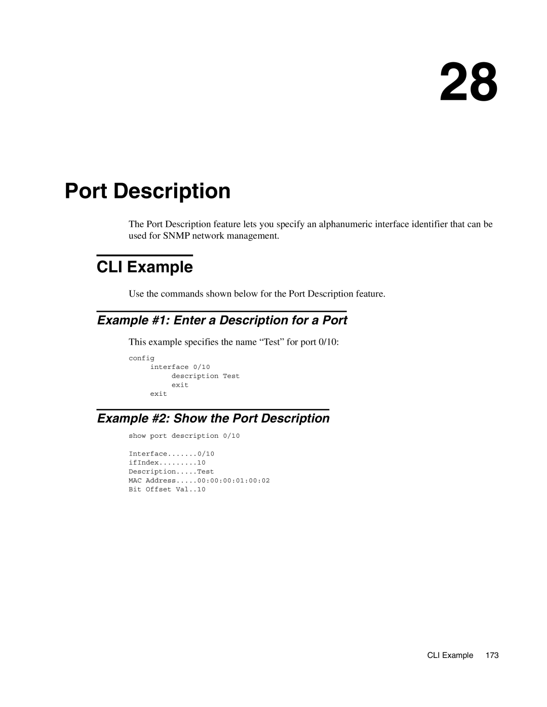 D-Link DWS-3000 manual Example #1 Enter a Description for a Port, Example #2 Show the Port Description 